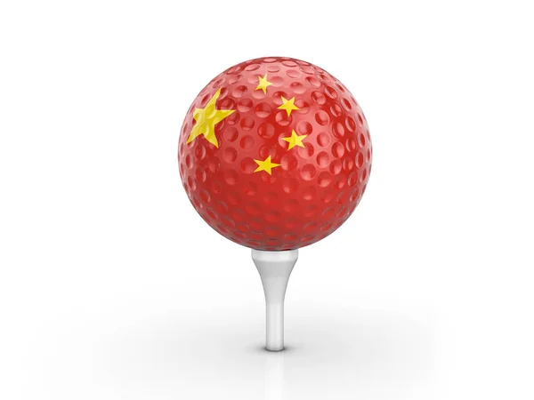 Golfboll Kina flagga — Stockfoto