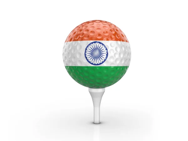 Bola de golfe Índia bandeira — Fotografia de Stock