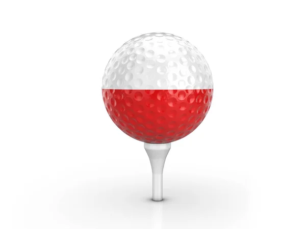 Μπάλα του γκολφ σημαία Πολωνίας — Φωτογραφία Αρχείου