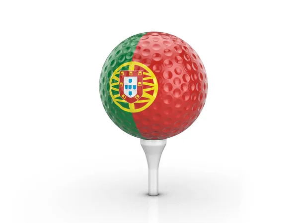 Pallone da golf Portogallo bandiera — Foto Stock