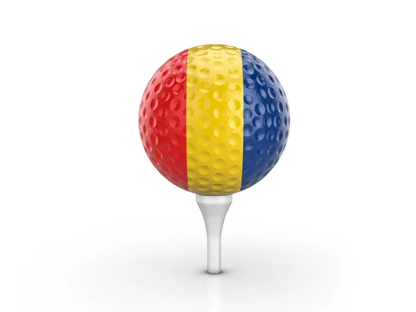М'яч для гольфу прапор Румунії — стокове фото