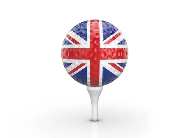 Bola de golfe bandeira do Reino Unido — Fotografia de Stock