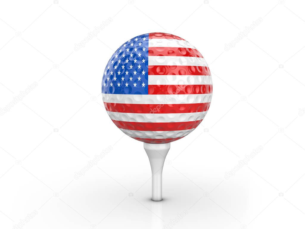 Golf ball USA flag