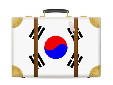 Güney Kore bayrağı bavul seyahat