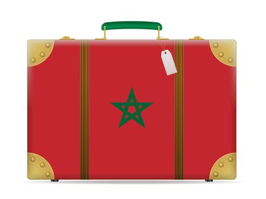 Fas bayrak bavul seyahat