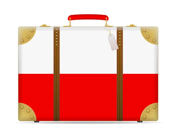 Pologne drapeau valise de voyage — Image vectorielle