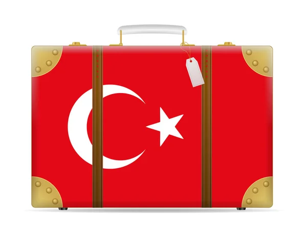 Turchia valigia da viaggio bandiera — Vettoriale Stock