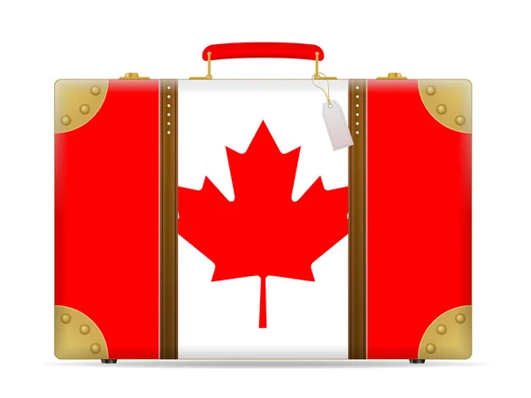 Kanada flagga reser resväska — Stock vektor