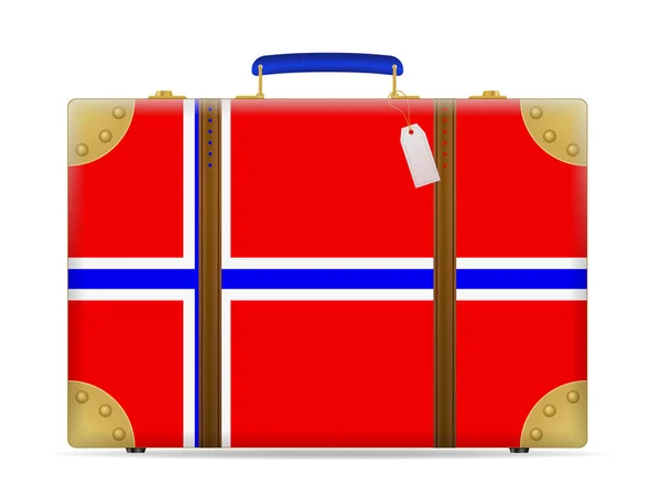 Norvège drapeau valise de voyage — Image vectorielle