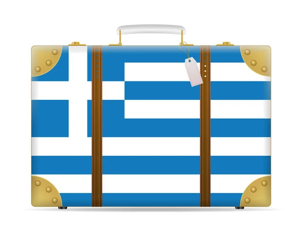 Σημαία της Ελλάδα Ταξίδια βαλίτσα — Διανυσματικό Αρχείο