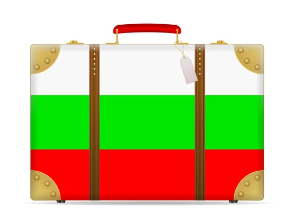 Bulgarie valise de voyage drapeau — Image vectorielle