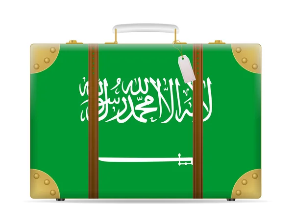 Valigia da viaggio bandiera Arabia Saudita — Vettoriale Stock