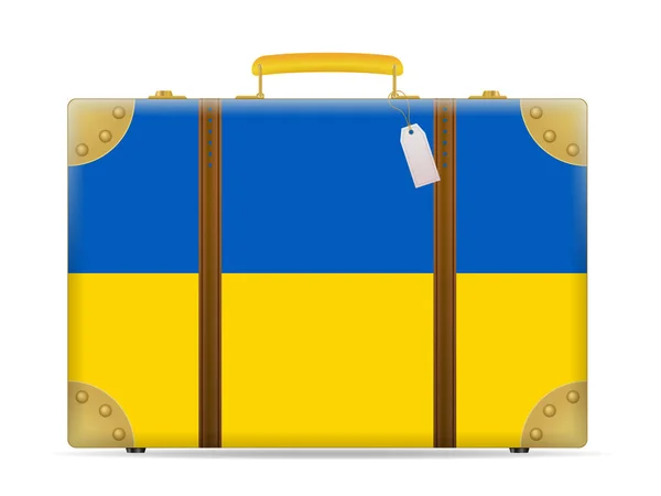 Ukraine drapeau valise de voyage — Image vectorielle