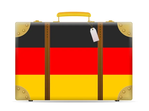 Almanya bayrağı bavul seyahat — Stok Vektör