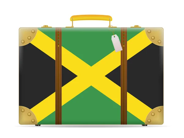 Jamaïque drapeau valise de voyage — Image vectorielle