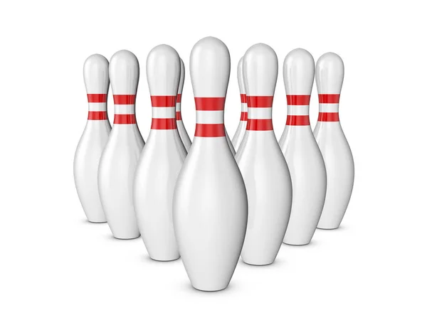 Bowling pins on white — Stock Photo, Image