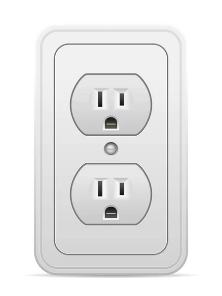 Power outlet on white — Stock Vector