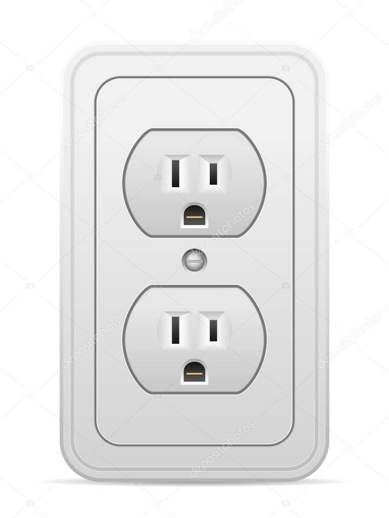 Power outlet on white