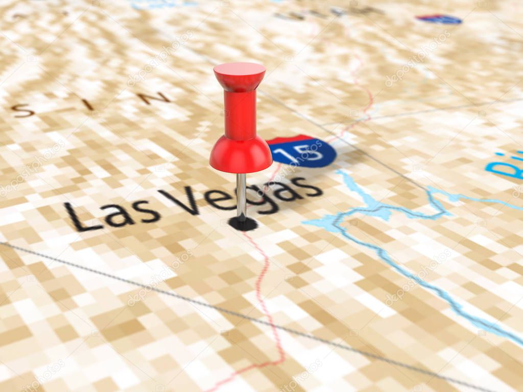 Pushpin on Las Vegas map
