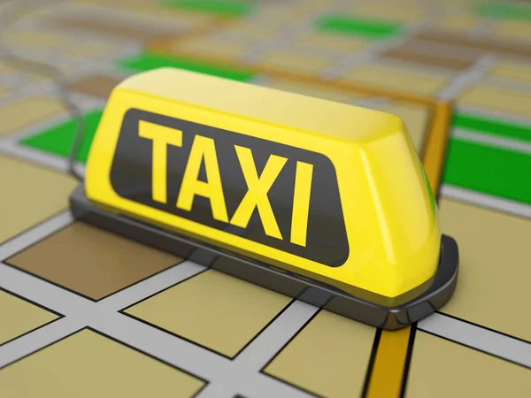 Panneau de taxi sur la carte — Photo