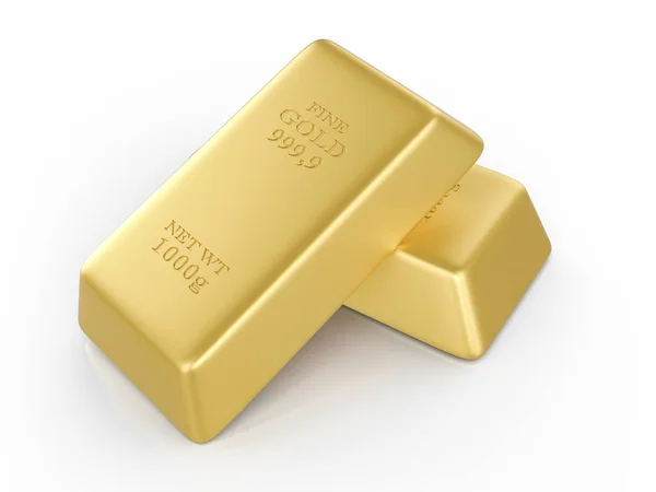 Gold bars on white — Stock Photo, Image