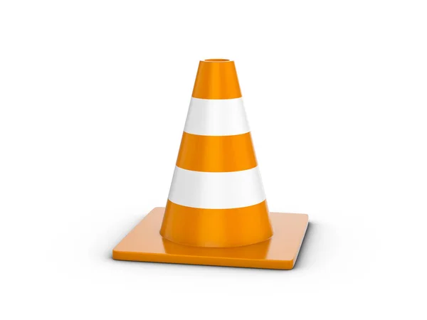 Cone de tráfego em branco — Fotografia de Stock