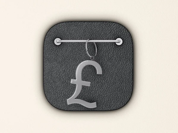 Pound symbol on wall — Stock Photo, Image