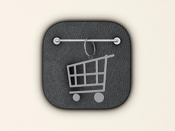 Shopping cart symbol on wall — Stock Photo, Image