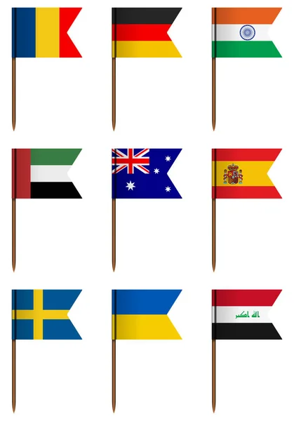 Nationalflagge gesetzt — Stockvektor