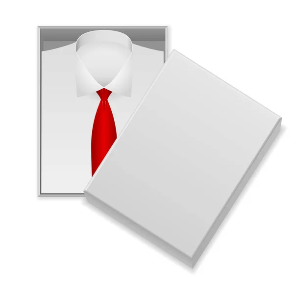 Hemd und Krawatte in Box — Stockvektor