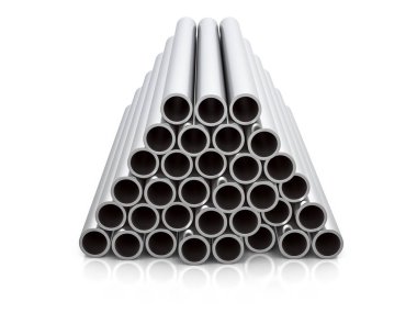 Beyaz üzerine metal borular