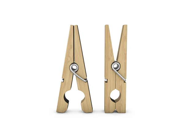 Pegs on white — Stock Photo, Image