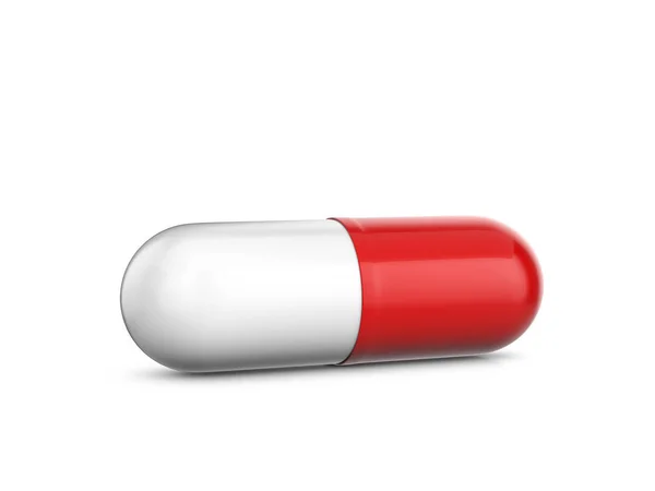 Pillola della capsula sul bianco — Foto Stock