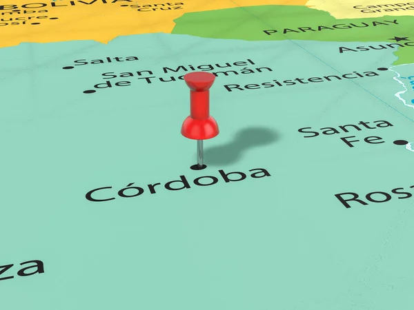 Rajzszög Cordoba térképen — Stock Fotó
