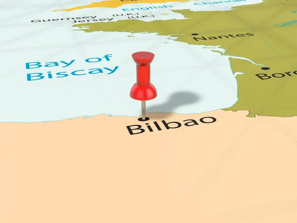 Rajzszög Bilbao térképén — Stock Fotó