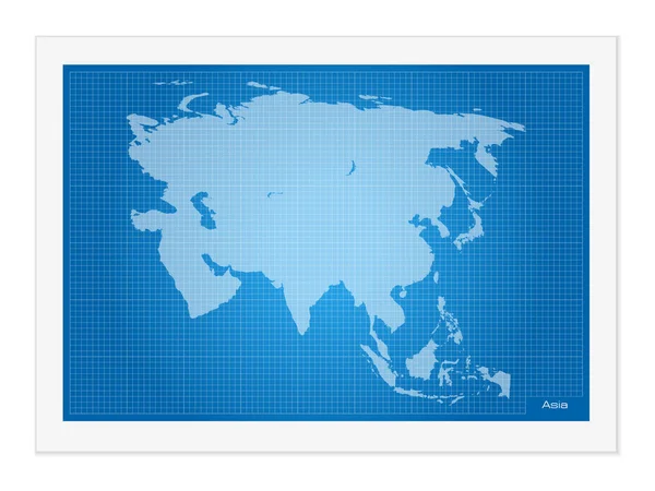 Ásia mapa no plano —  Vetores de Stock