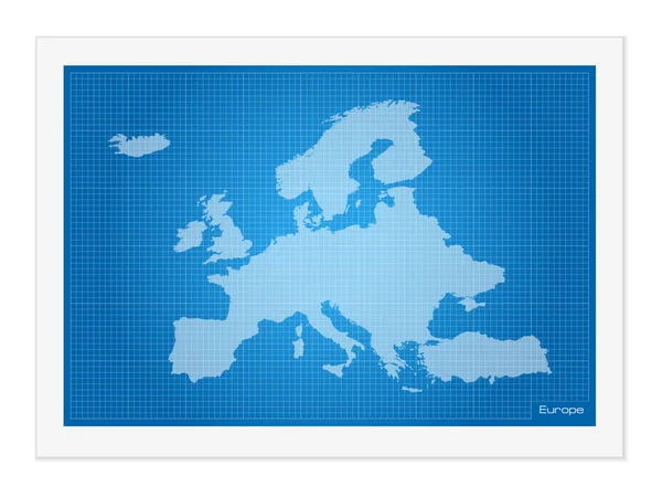 Europa mapa en el plano — Vector de stock