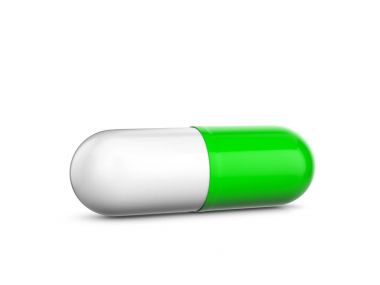 Beyaz üzerine kapsül pill