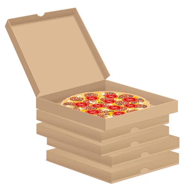 Pizza în cutie — Vector de stoc