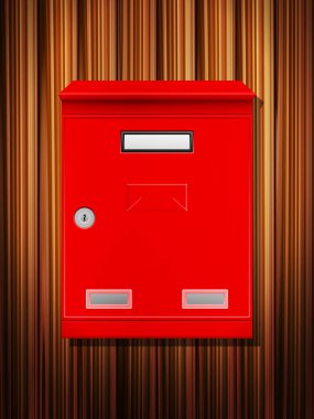 Ahşap arka plan üzerinde posta kutusu 