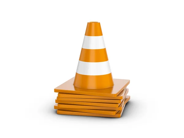 Traffic cones on white — Stock Photo, Image