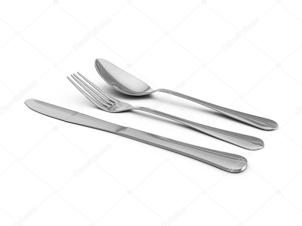 Cutlery on white