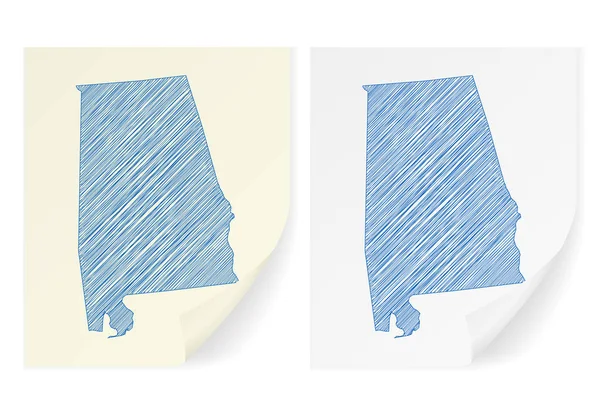Mapa de Alabama scribble — Archivo Imágenes Vectoriales