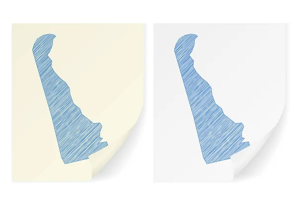 Delaware Scribble Karte — Stockvektor