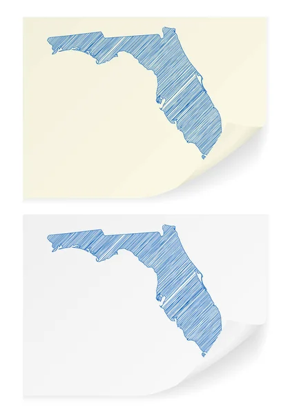 Florida karalama harita — Stok Vektör