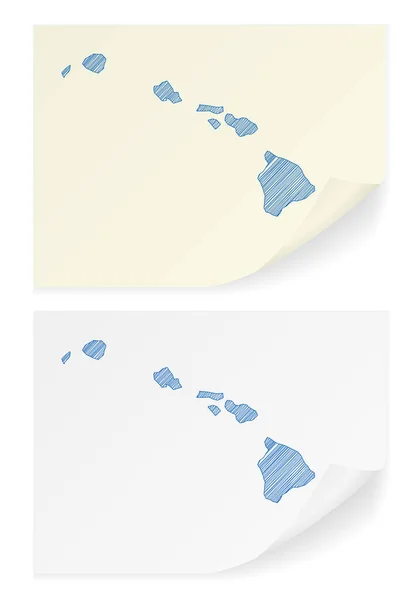 Hawaï gribouiller carte — Image vectorielle