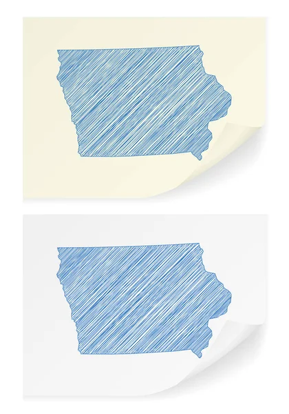 Carte de l'Iowa scribble — Image vectorielle