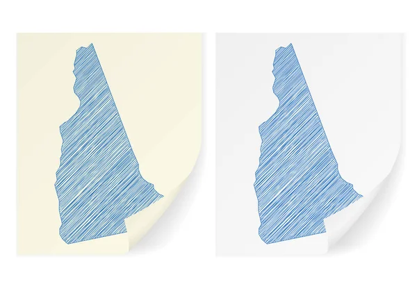 New Hampshire karalama harita — Stok Vektör