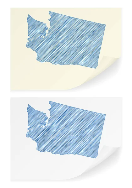 Mapa de Washington scribble — Vetor de Stock