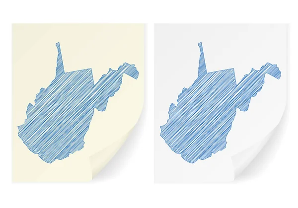Virginie-Occidentale gribouiller carte — Image vectorielle